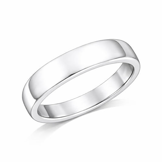 D-Shape - 8mm Plain Polished D-Shape Court Wedding Ring