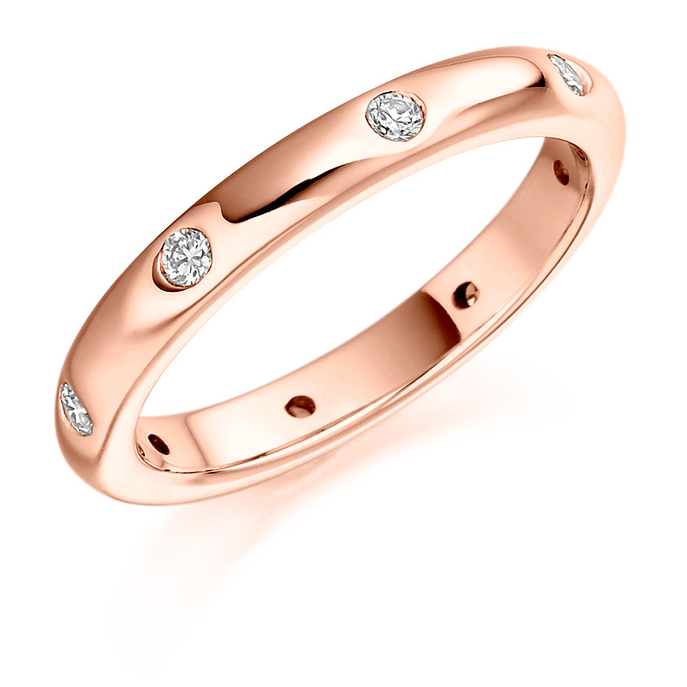 Florida - 0.25ct Diamond Wedding Ring - Flush Set Full Eternity