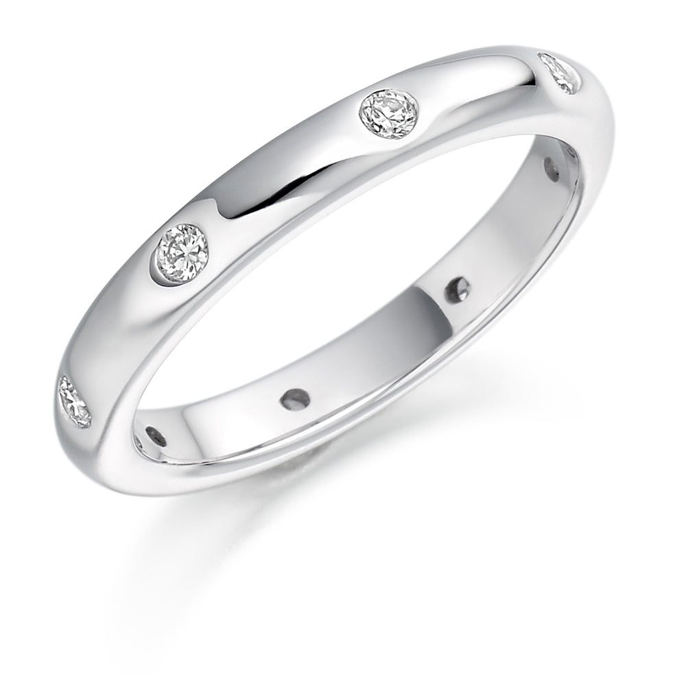 Florida - 0.25ct Diamond Wedding Ring - Flush Set Full Eternity