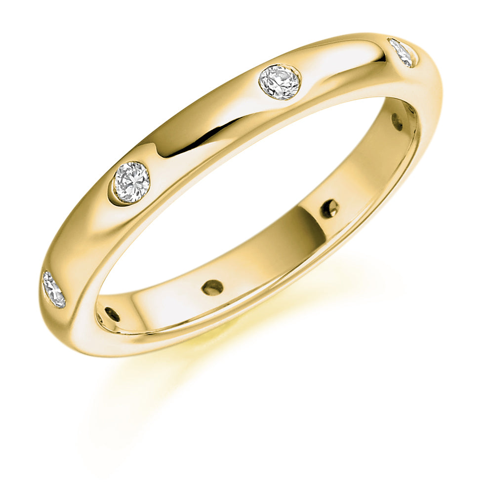 Florida - 0.25ct Diamond Wedding Ring - Flush Set Full Eternity