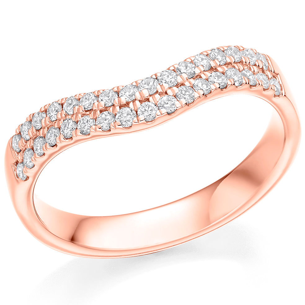Penrose - 0.33ct Diamond Wedding Ring - Micro-Claw Shaped to Fit