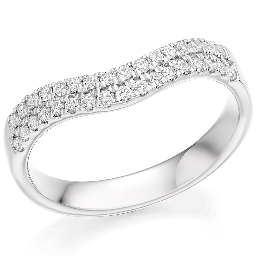 Penrose - 0.33ct Diamond Wedding Ring - Micro-Claw Shaped to Fit