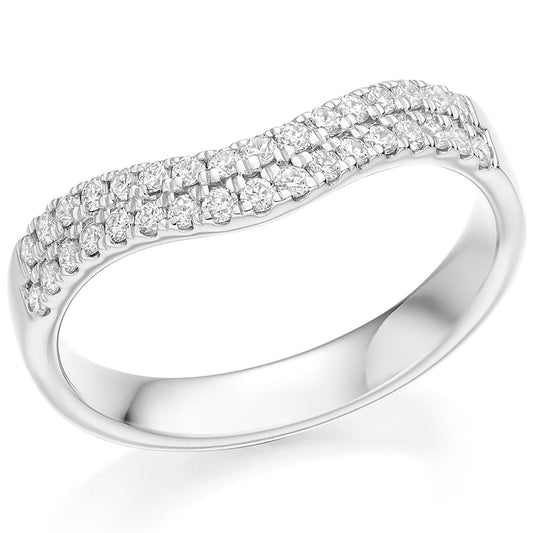 Penrose - 0.33ct Diamond Wedding Ring - Micro-Claw Shaped to Fit