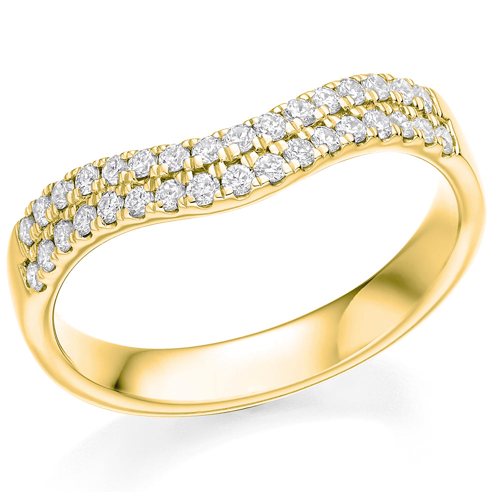 Penrose - 0.33ct Diamond Wedding Ring - Micro-Claw Shaped to Fit