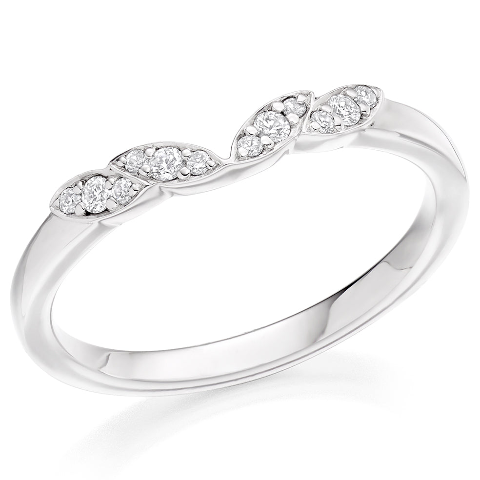 Primrose - 0.10ct Diamond Wedding Ring - Grain Set Shaped to Fit