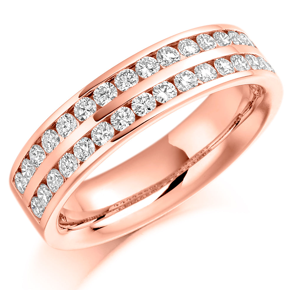 Venus - 0.75ct Diamond Wedding Ring - Channel Set Double Row