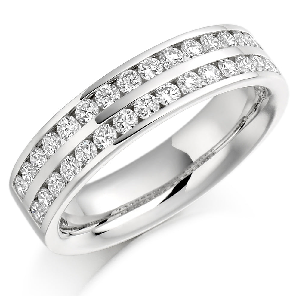 Venus - 0.75ct Diamond Wedding Ring - Channel Set Double Row
