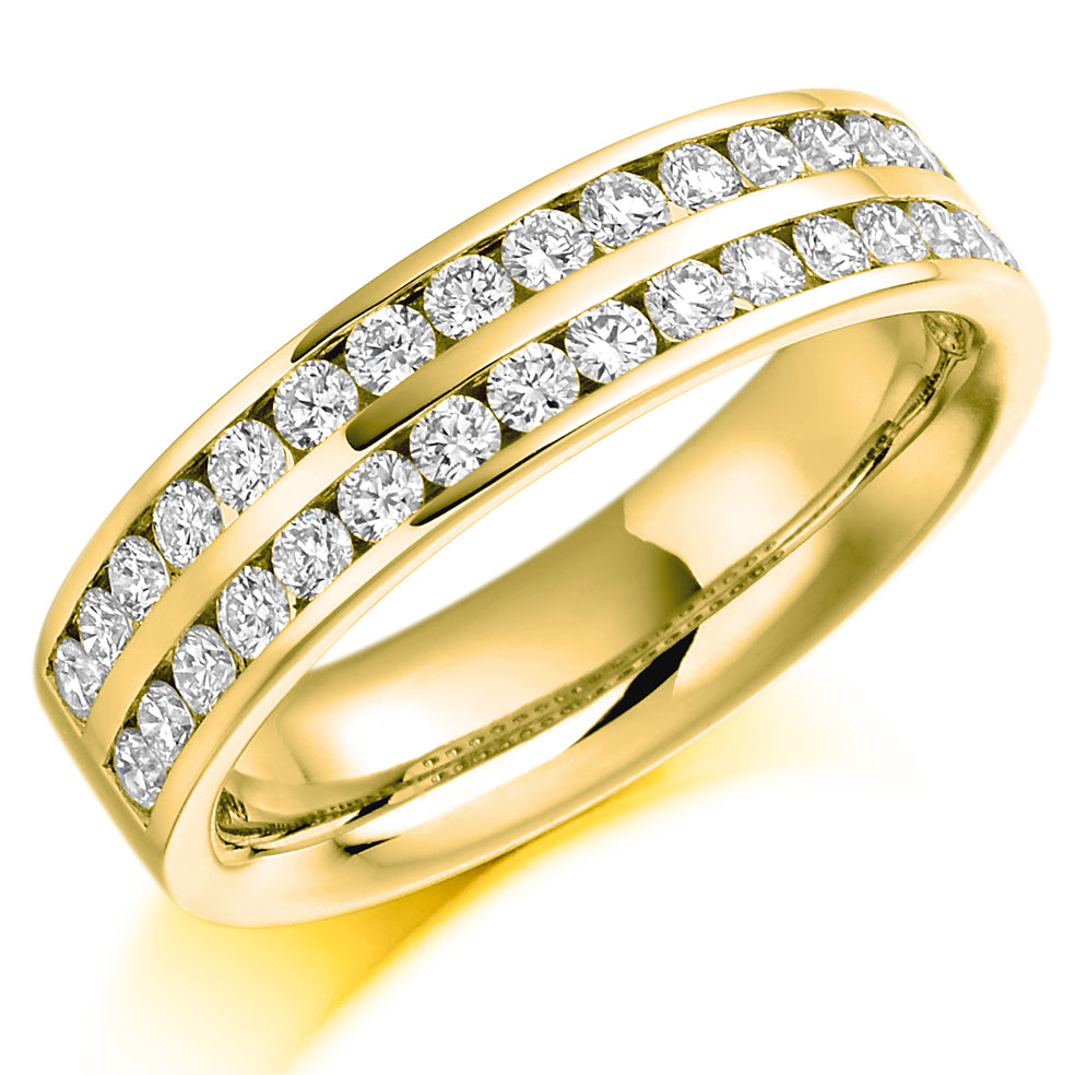 Venus - 0.75ct Diamond Wedding Ring - Channel Set Double Row