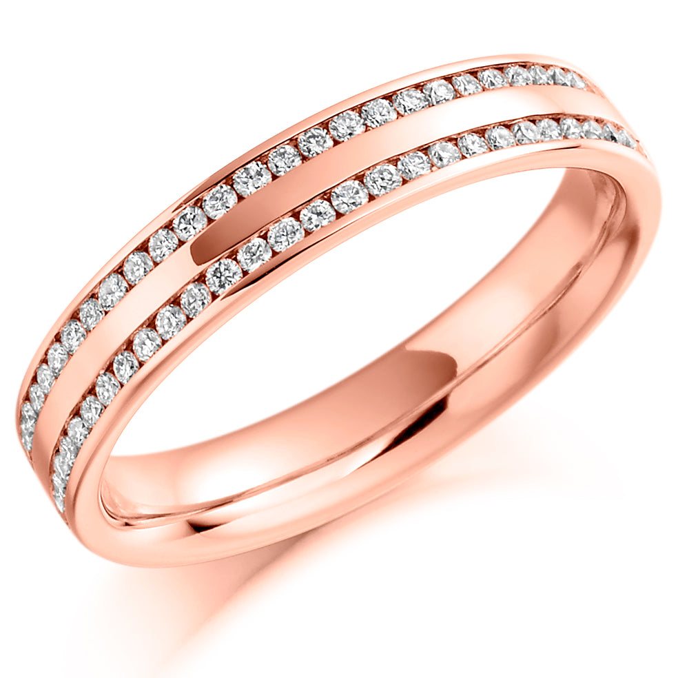 Tresta - 0.25ct Diamond Wedding Ring - Channel Set Double Row
