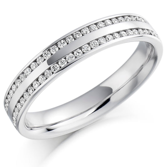Tresta - 0.25ct Diamond Wedding Ring - Channel Set Double Row