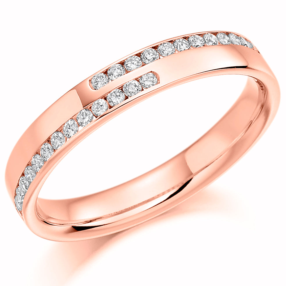 Newton - 0.25ct Diamond Wedding Ring - Channel Set Double Row