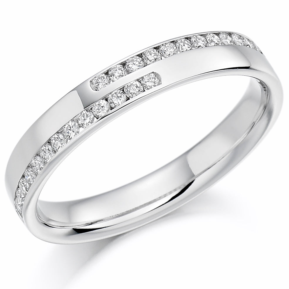Newton - 0.25ct Diamond Wedding Ring - Channel Set Double Row