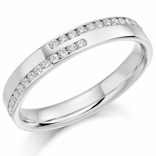 Newton - 0.25ct Diamond Wedding Ring - Channel Set Double Row