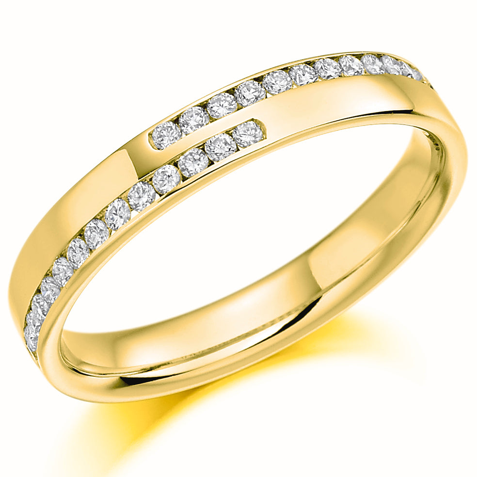 Newton - 0.25ct Diamond Wedding Ring - Channel Set Double Row