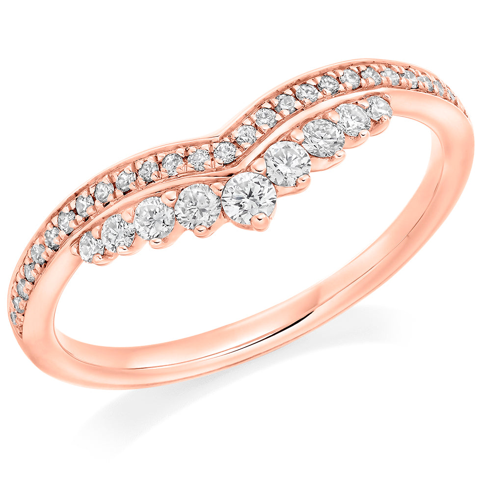 Aurora - 0.30ct Diamond Wedding Ring - Decorative Shaped to Fit