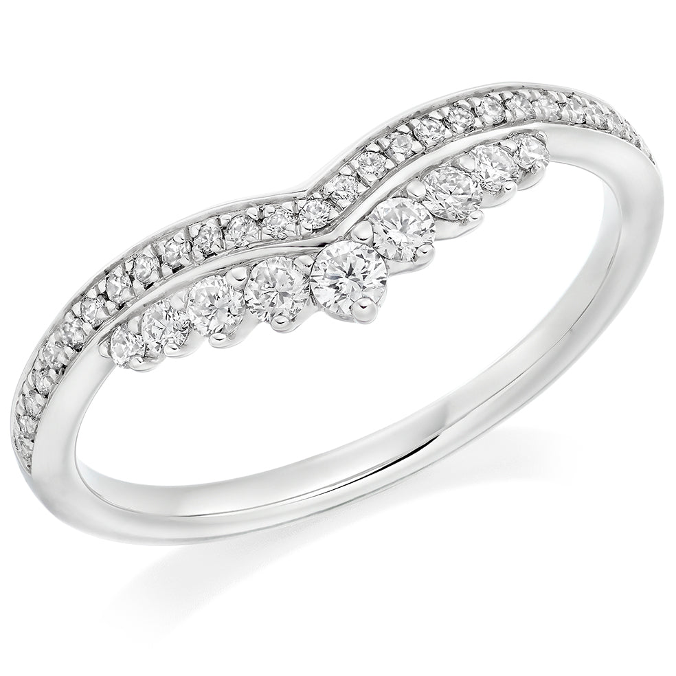 Aurora - 0.30ct Diamond Wedding Ring - Decorative Shaped to Fit