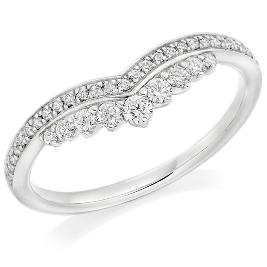 Aurora - 0.30ct Diamond Wedding Ring - Decorative Shaped to Fit