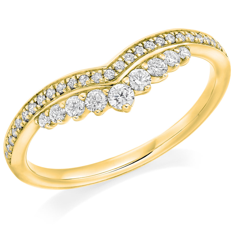 Aurora - 0.30ct Diamond Wedding Ring - Decorative Shaped to Fit