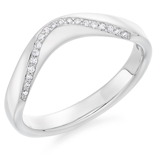 Beatrice - 0.20ct Diamond Wedding Ring - Grain Set Shaped to Fit