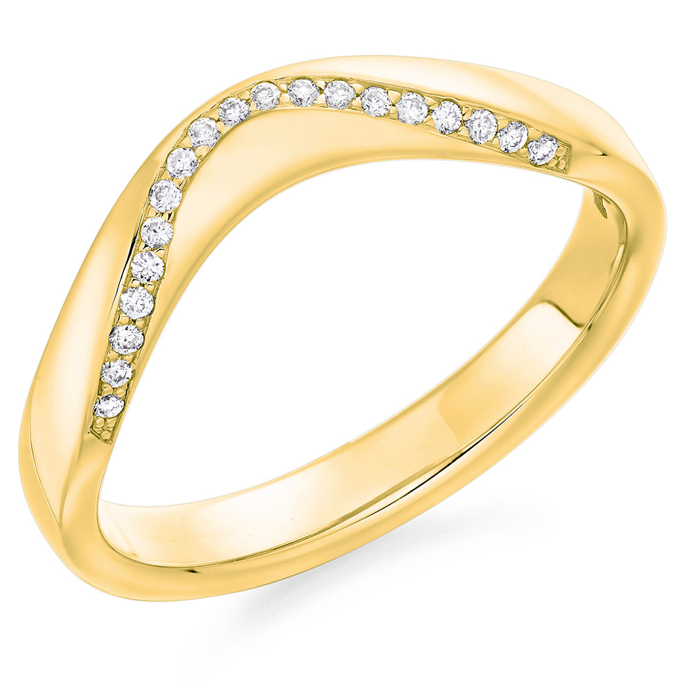 Beatrice - 0.20ct Diamond Wedding Ring - Grain Set Shaped to Fit