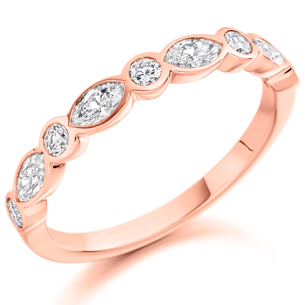 Navan - 0.45ct Diamond Wedding Ring - Rubover Set Eternity