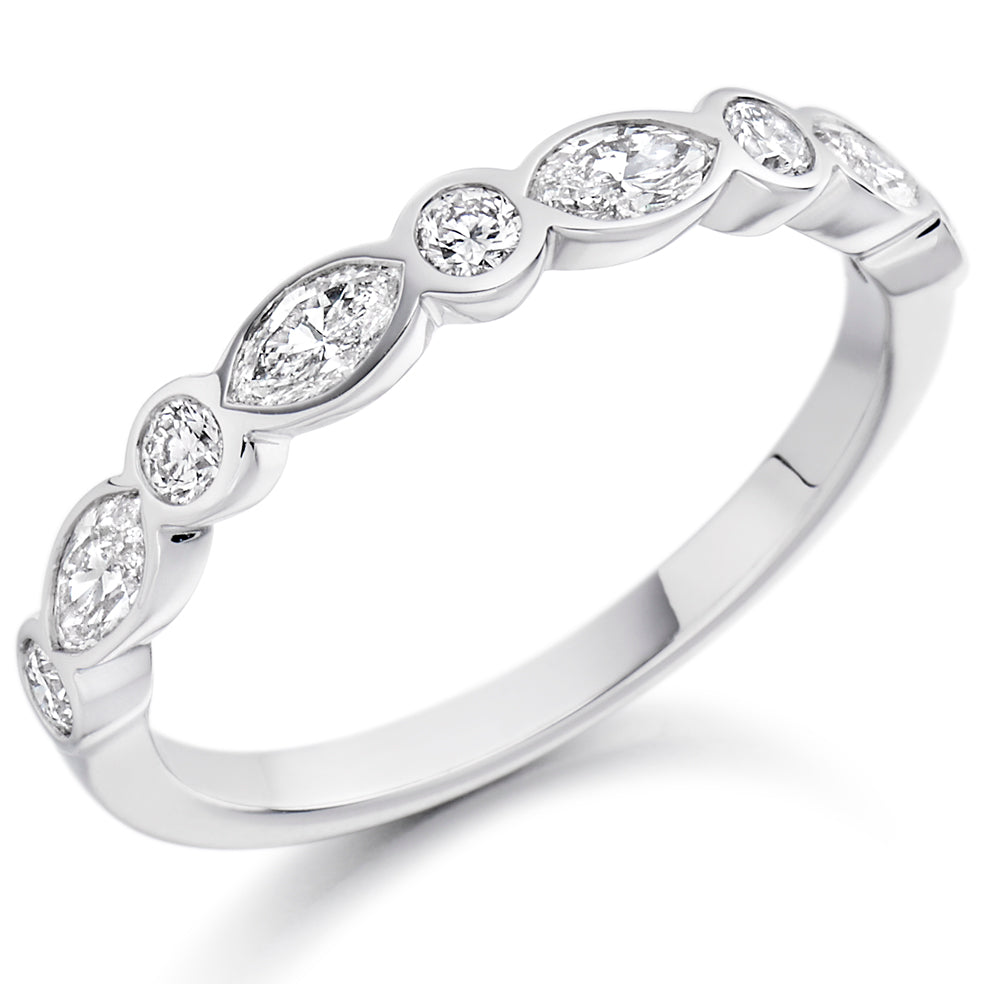 Navan - 0.45ct Diamond Wedding Ring - Rubover Set Eternity