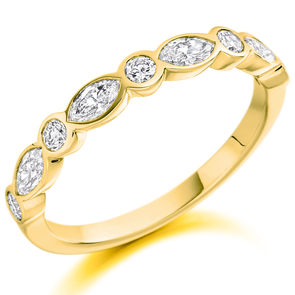 Navan - 0.45ct Diamond Wedding Ring - Rubover Set Eternity