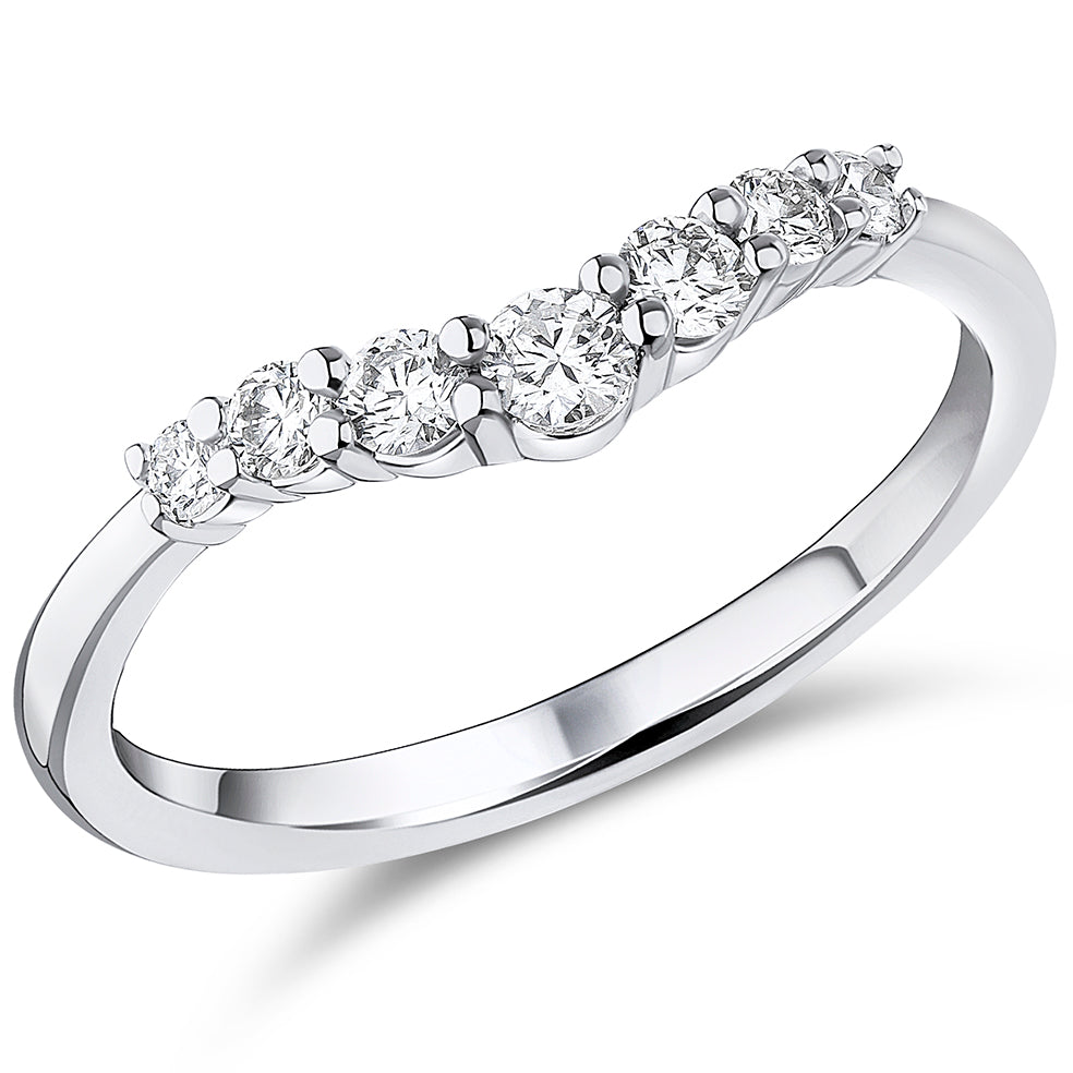 Skye - 0.30ct Diamond Wedding Ring - Claw Set Shaped to Fit
