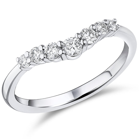 Skye - 0.30ct Diamond Wedding Ring - Claw Set Shaped to Fit