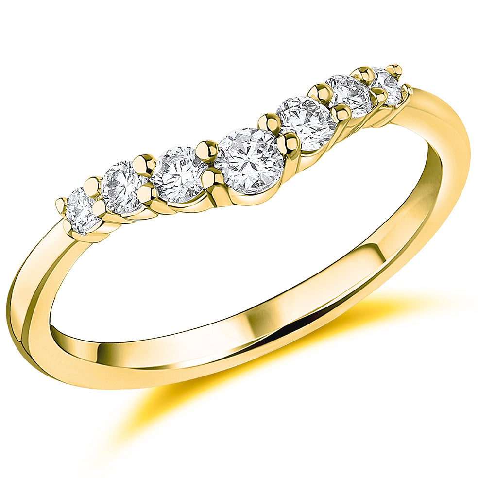 Skye - 0.30ct Diamond Wedding Ring - Claw Set Shaped to Fit