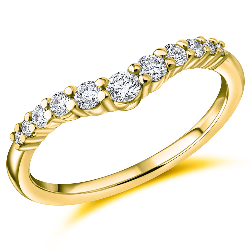 Withel - 0.33ct Diamond Wedding Ring - Claw Set Shaped to Fit