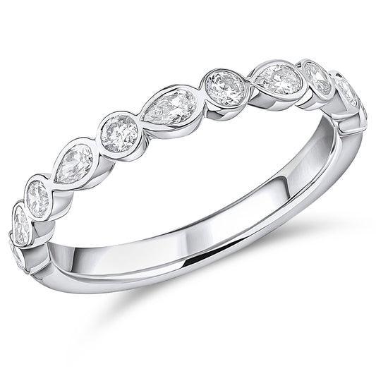 Sierra - 0.50ct Diamond Wedding Ring - Rubover Set Eternity