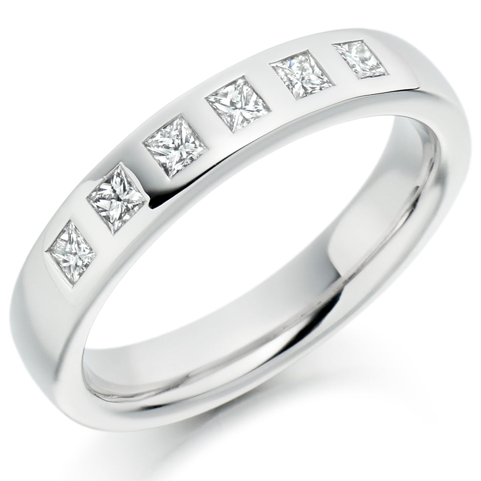 Pineda - 0.35ct Diamond Wedding Ring - Flush Set Princess Cuts