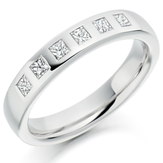 Pineda - 0.35ct Diamond Wedding Ring - Flush Set Princess Cuts