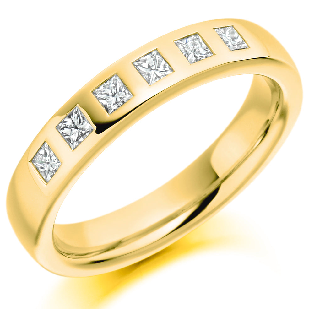 Pineda - 0.35ct Diamond Wedding Ring - Flush Set Princess Cuts
