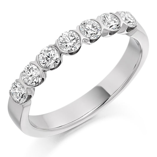 Palma - 0.70ct Diamond Wedding Ring - Bar Set Eternity