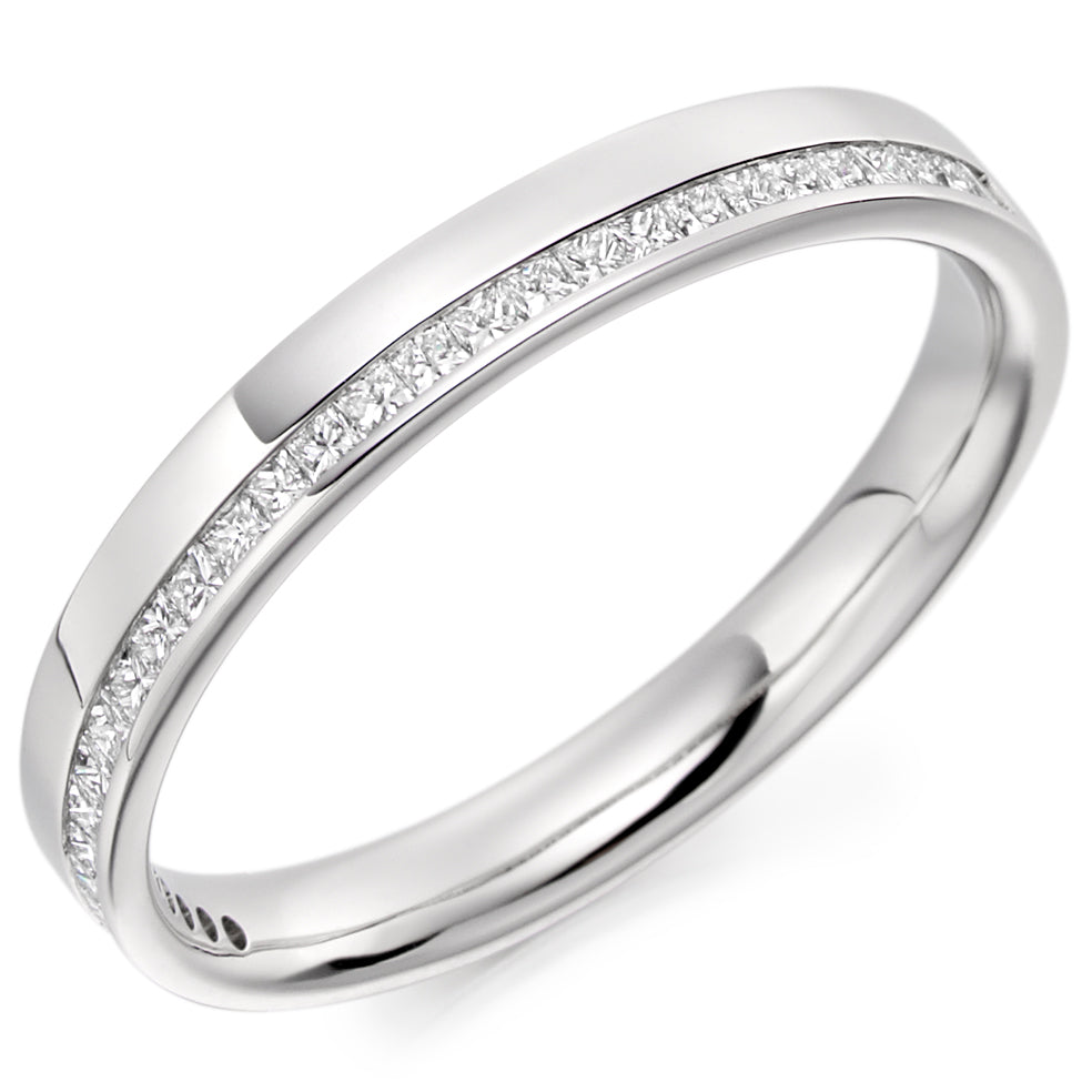 Estella - 0.25ct Diamond Wedding Ring - Channel Set Princess Cut