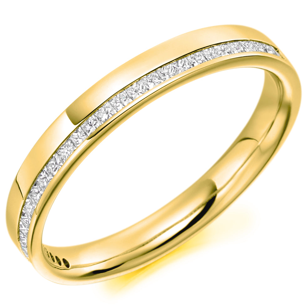 Estella - 0.25ct Diamond Wedding Ring - Channel Set Princess Cut