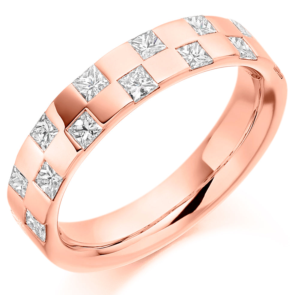 Eros - 0.80ct Diamond Wedding Ring - Decorative Flush Set Design