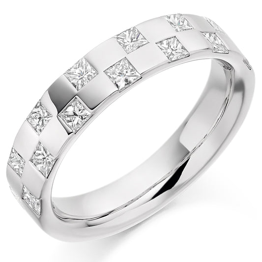Eros - 0.80ct Diamond Wedding Ring - Decorative Flush Set Design