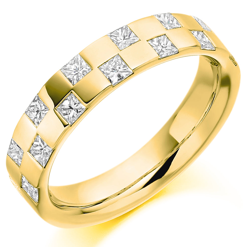 Eros - 0.80ct Diamond Wedding Ring - Decorative Flush Set Design
