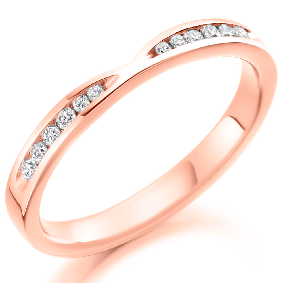 Tallow - 0.25ct Diamond Wedding Ring - Channel Set Shaped to Fit