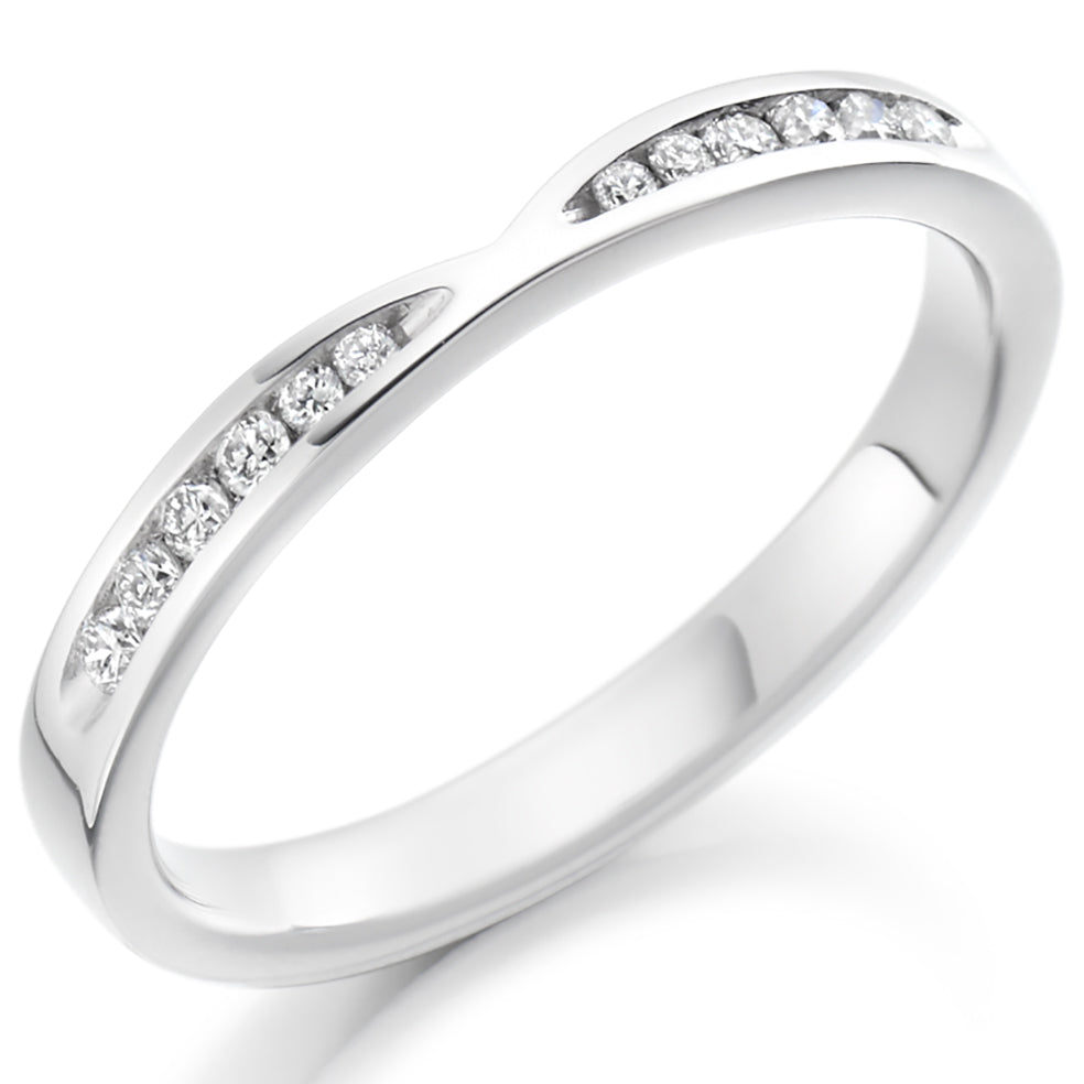 Tallow - 0.25ct Diamond Wedding Ring - Channel Set Shaped to Fit