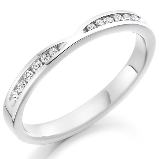 Tallow - 0.25ct Diamond Wedding Ring - Channel Set Shaped to Fit