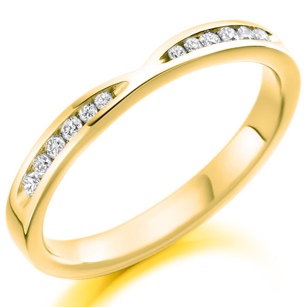 Tallow - 0.25ct Diamond Wedding Ring - Channel Set Shaped to Fit