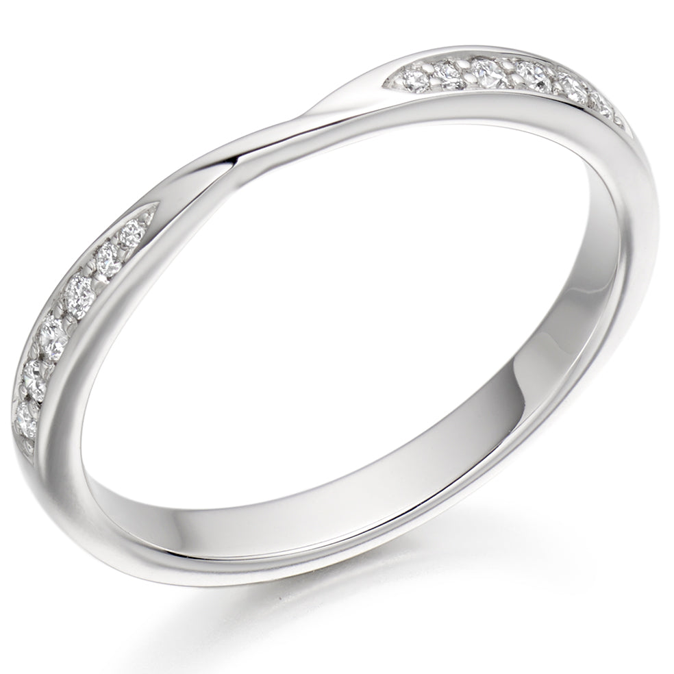 Stanton - 0.10ct Diamond Wedding Ring - Grain Set Shaped to Fit