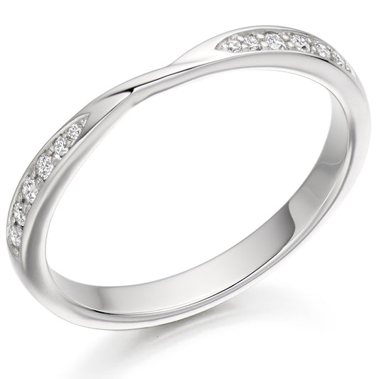 Stanton - 0.10ct Diamond Wedding Ring - Grain Set Shaped to Fit