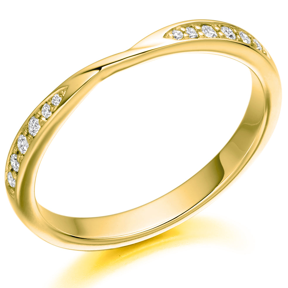 Stanton - 0.10ct Diamond Wedding Ring - Grain Set Shaped to Fit