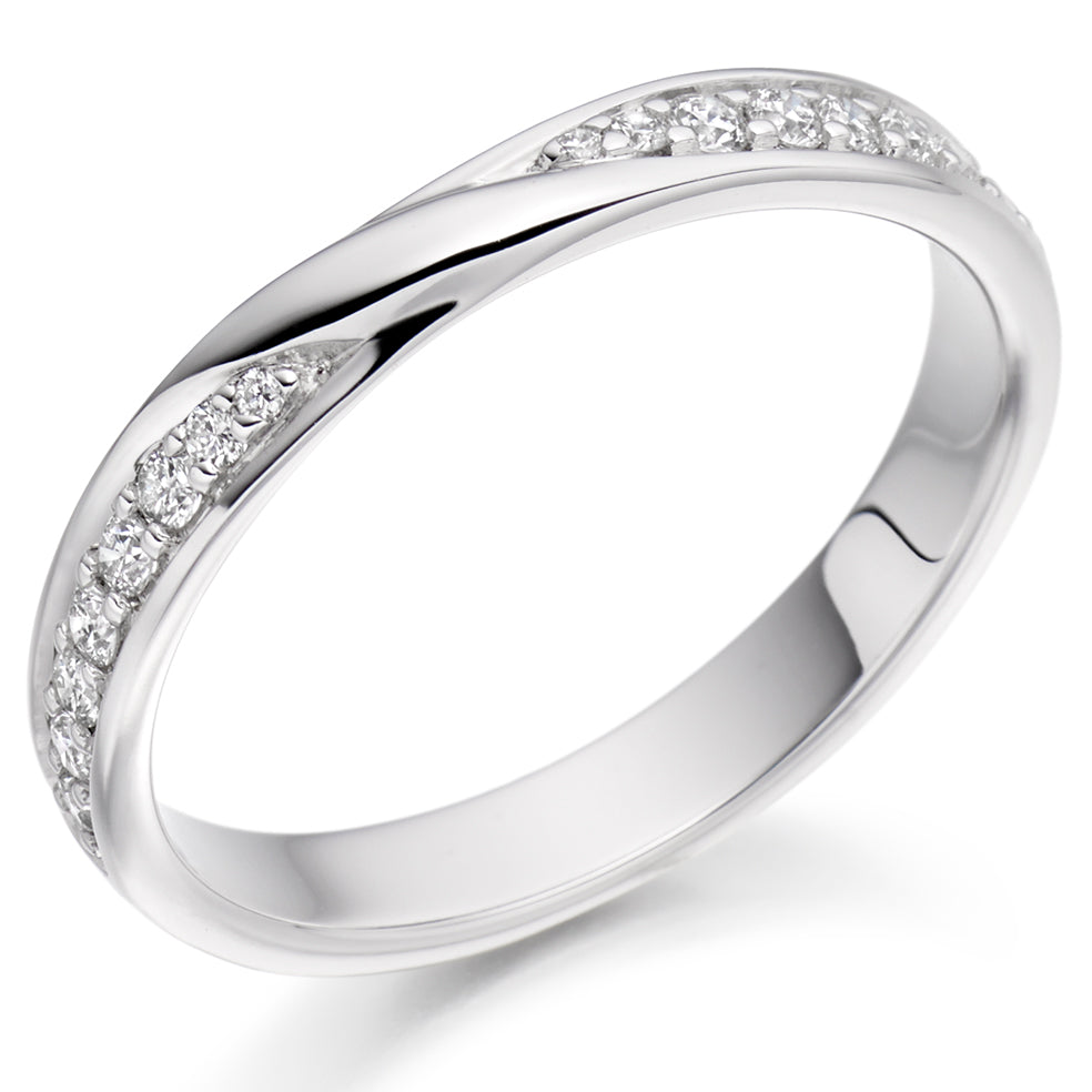 Minera - 0.25ct Diamond Wedding Ring - Grain Set Shaped to Fit