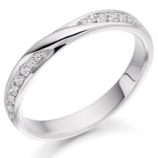 Minera - 0.25ct Diamond Wedding Ring - Grain Set Shaped to Fit